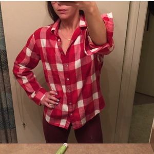 Madewell flannel red white